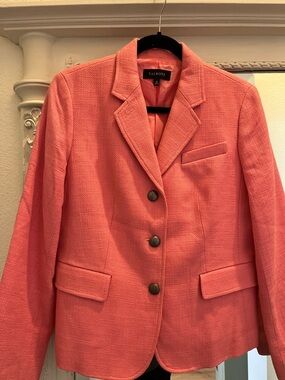 Talbots Coral Pink Textured Blazer